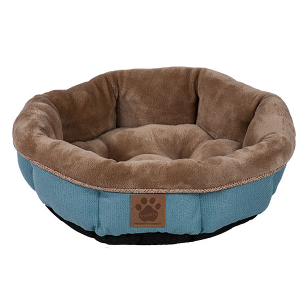 Precision SnooZZy Rustic Elegance Round Shearling Dog Bed, Teal, 17-in x 4.5-in (Size: 17-in x 4.5-in)