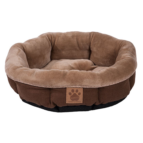 Precision SnooZZy Rustic Elegance Round Shearling Dog Bed, Brown, 17-in x 4.5-in (Size: 17-in x 4.5-in)
