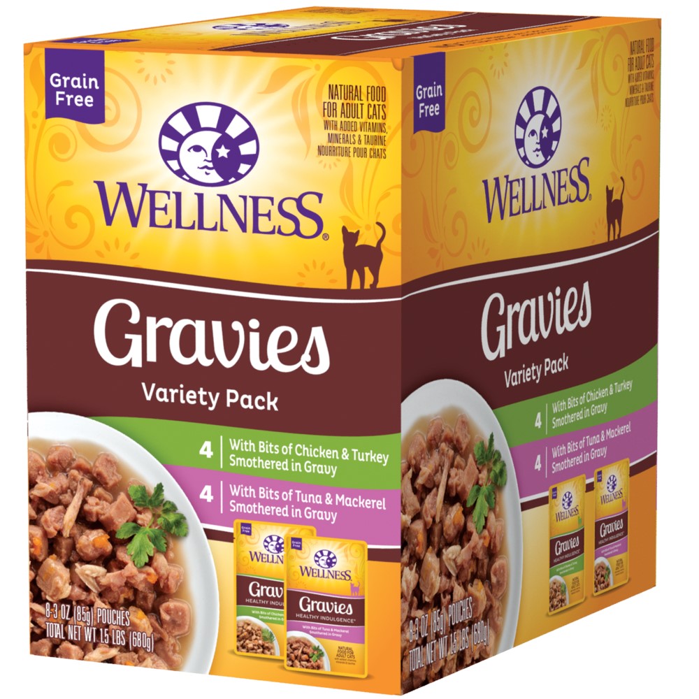 Wellness Healthy Indulgence Grain-Free Gravies Variety Pack Wet Cat Food Pouch