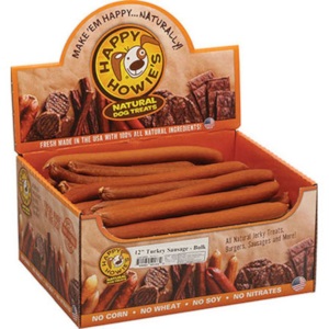 Happy Howie's Turkey Sausage Dog Treat, 12-in, 18-pack (**)