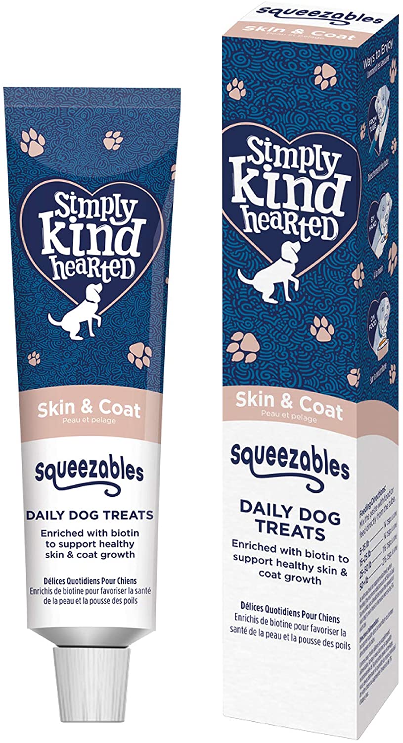 Simply Kind Hearted Dog Squeezables, Skin & Coat, 1.76-oz