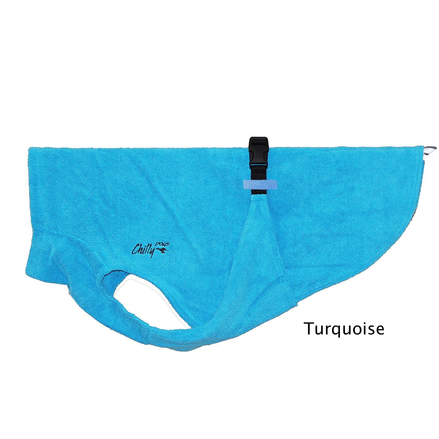 Chilly Dogs Soaker Robe Dog Cooling Apparel, Turquoise, Standard 24