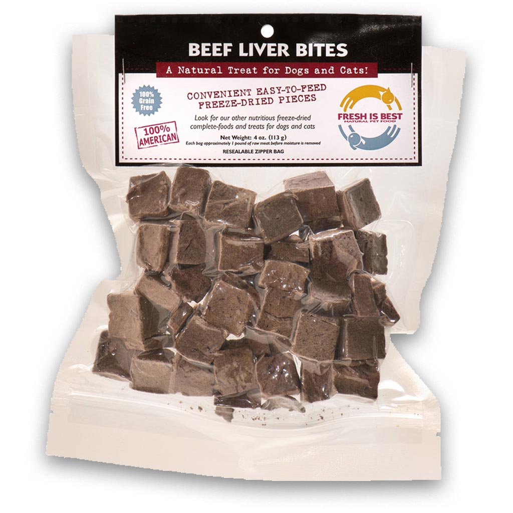 Fresh Is Best Beef Liver Bites Dog & Cat Treat, 4-oz (Size: 4-oz)