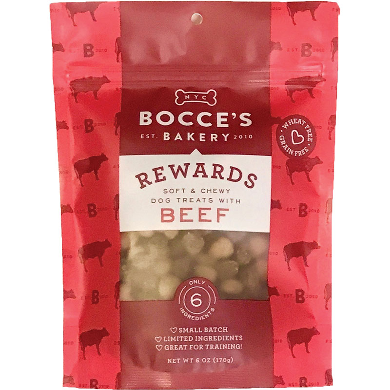 Bocce's Bakery Rewards Grain-Free Beef Soft & Chewy Dog Treat, 6-oz