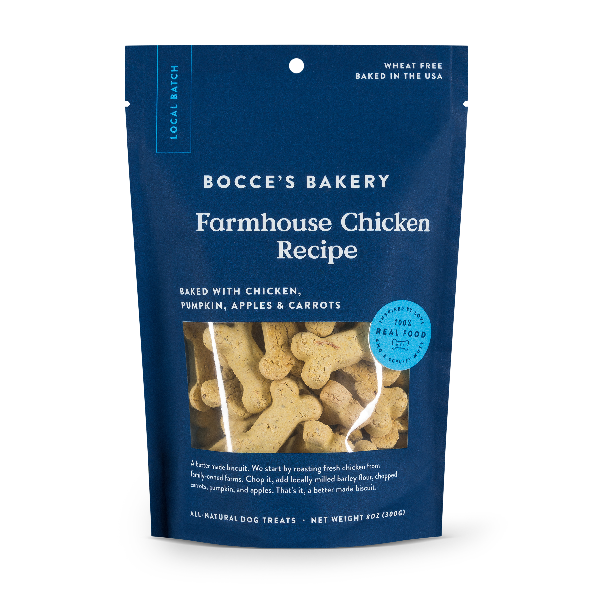 Bocce's Bakery Small Batch Farmhouse Chicken Recipe Biscuit Dog Treats, 8-oz