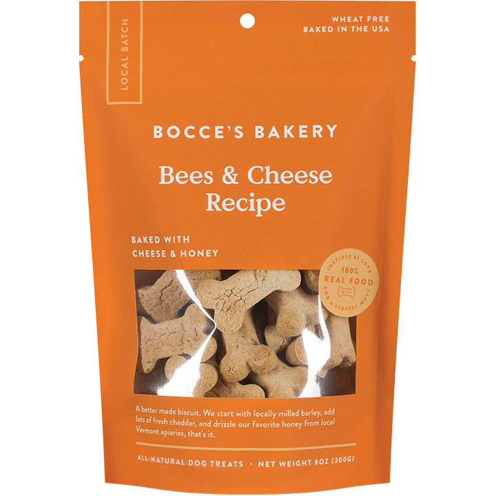 Bocce's Bakery Small Batch Bees & Cheese Recipe Dog Biscuits, 8-oz
