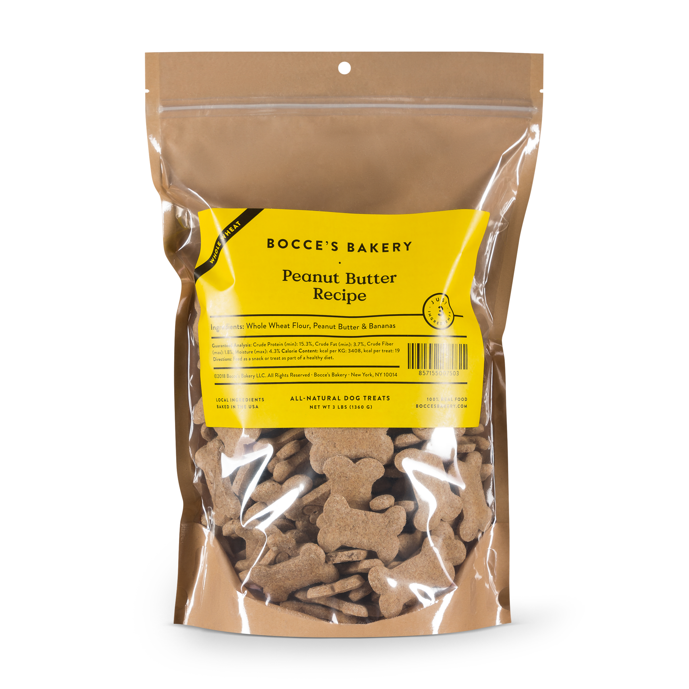 Bocce's Bakery Whole Wheat Bulk Peanut Butter Recipe Biscuit Dog Treats, 3-lb (Size: 3-lb)