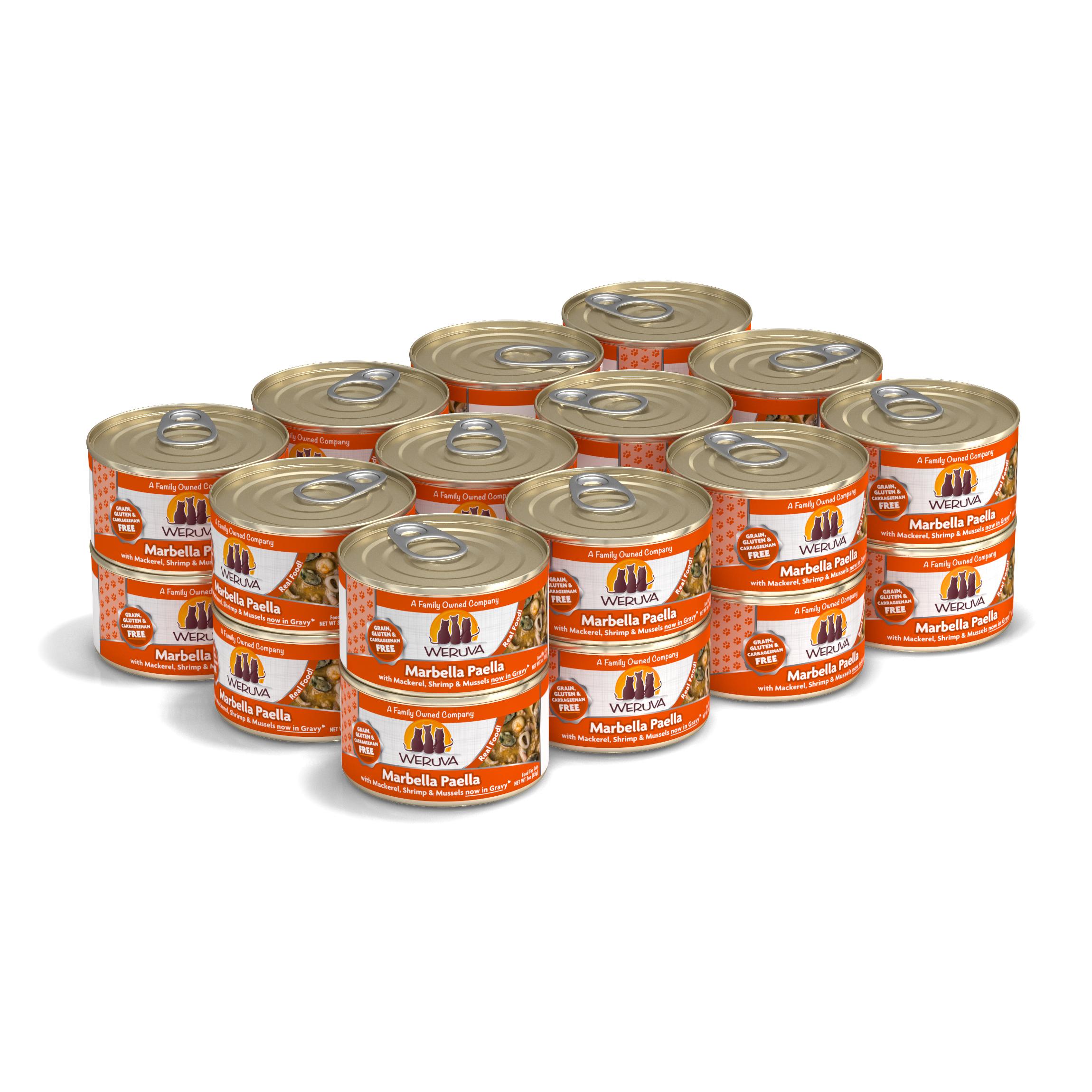 Weruva Cat Classic Marbella Paella with Mackerel, Shrimp & Mussels Grain-Free Wet Cat Food, 3-oz, case of 24 (**)