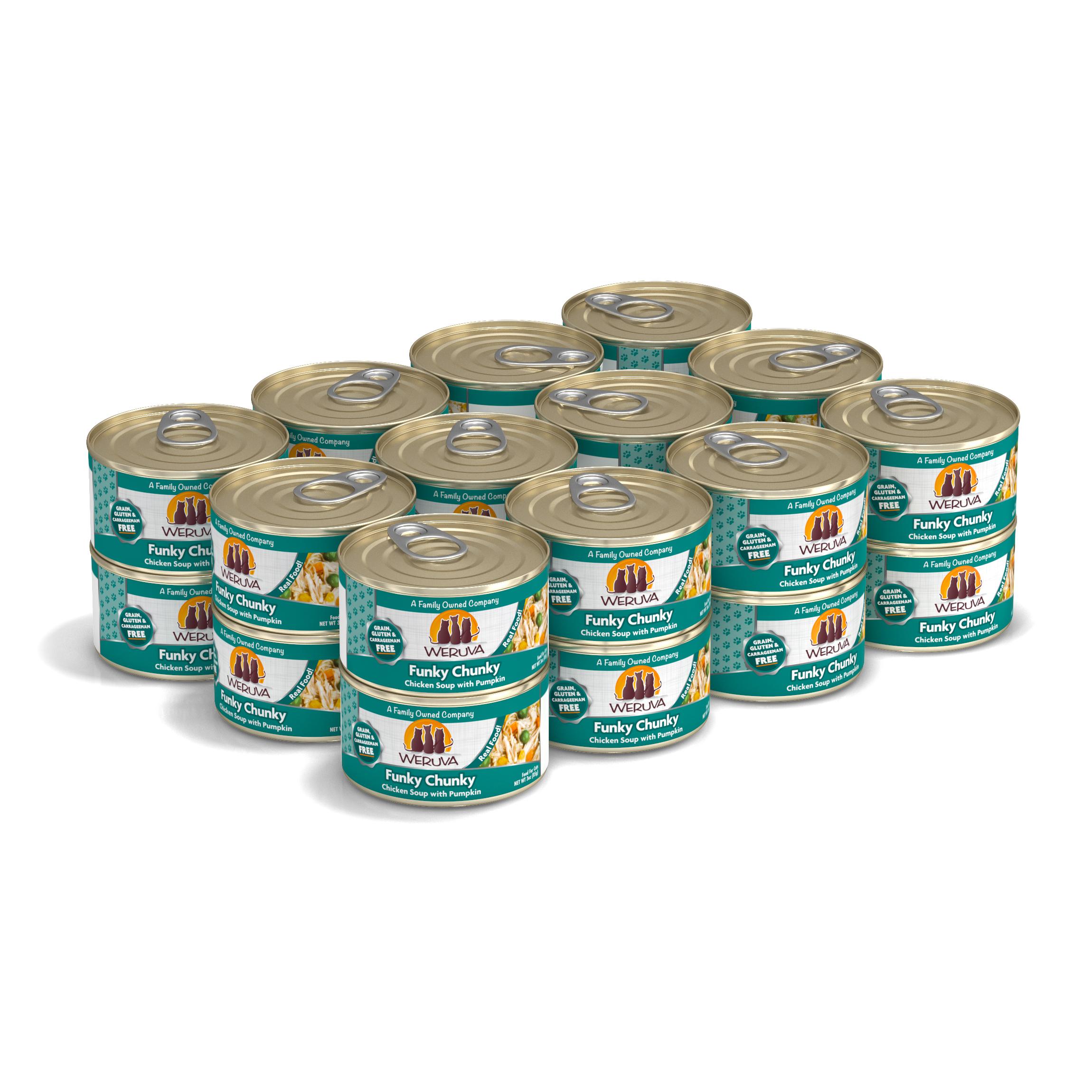 Weruva Cat Classic Funky Chunky Chicken Soup with Pumpkin Grain-Free Wet Cat Food, 3-oz, case of 24 (**)