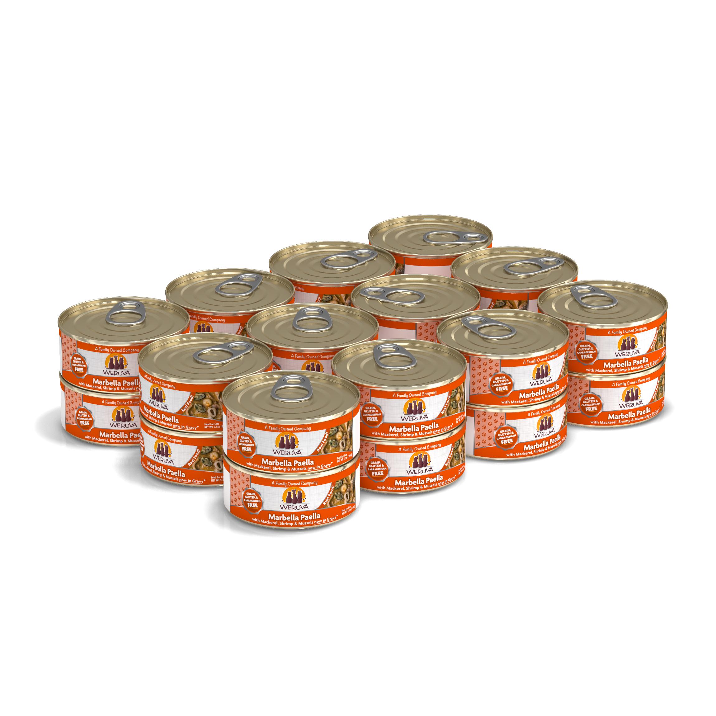Weruva Cat Classic Marbella Paella with Mackerel, Shrimp & Mussels Grain-Free Wet Cat Food, 5.5-oz, case of 24 (**)