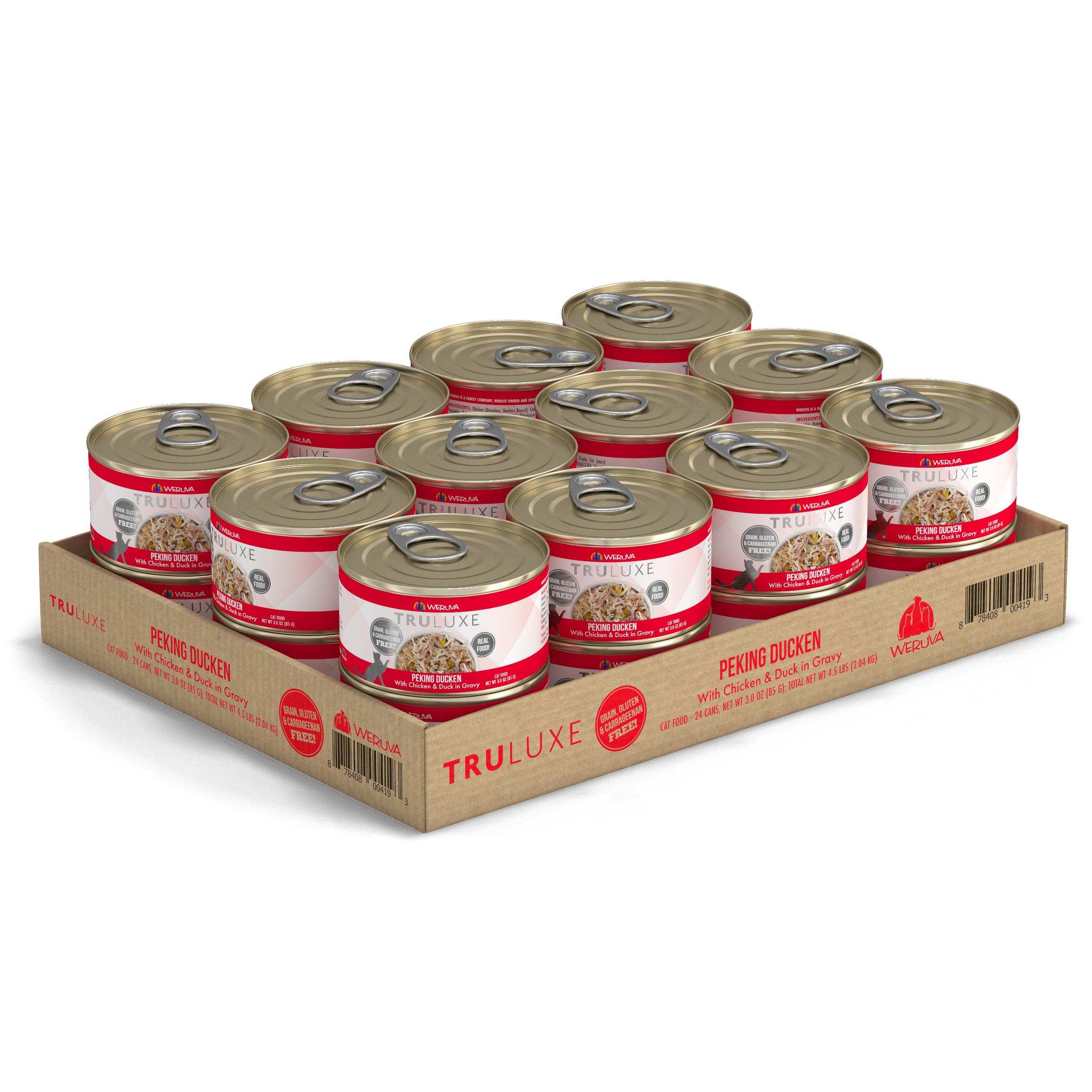 Weruva Cat Truluxe Peking Ducken with Chicken & Duck in Gravy Grain-Free Wet Cat Food, 3-oz, case of 24 (**)