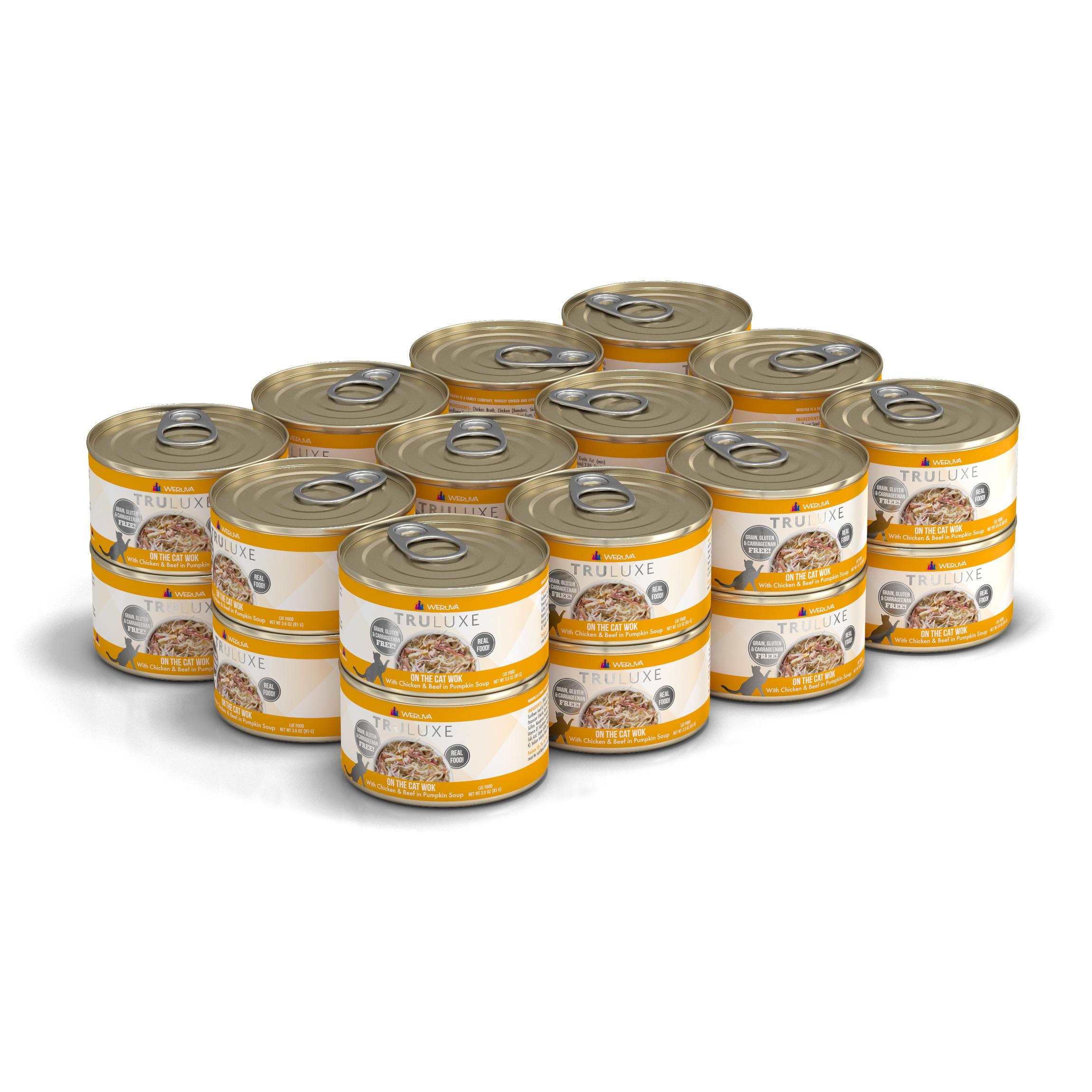 Weruva Cat Truluxe On The Cat Wok with Chicken & Beef in Pumpkin Soup Grain-Free Wet Cat Food, 3-oz, case of 24 (**)