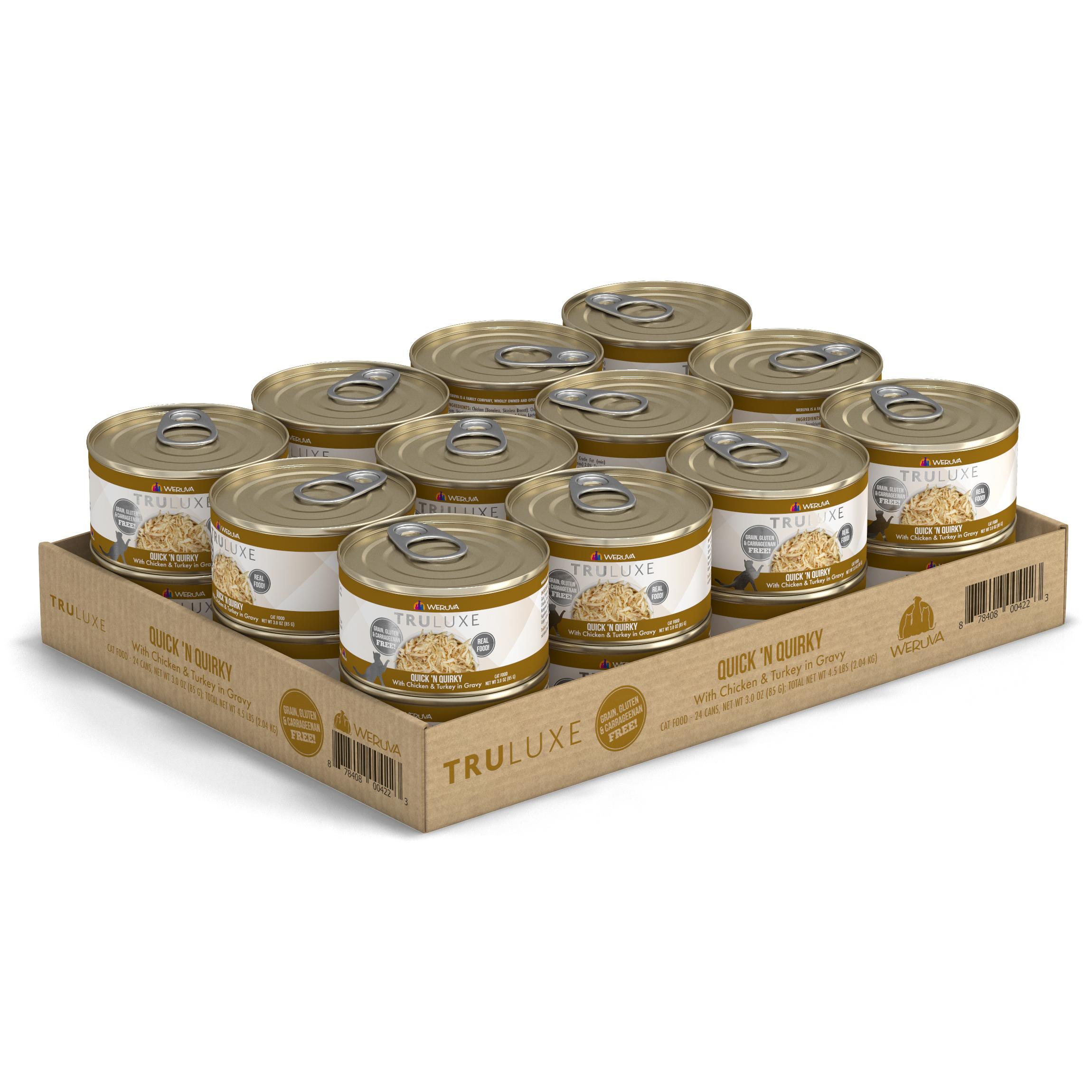 Weruva Cat Truluxe Quick 'N Quirky with Chicken & Turkey in Gravy Grain-Free Wet Cat Food, 3-oz, case of 24 (**)
