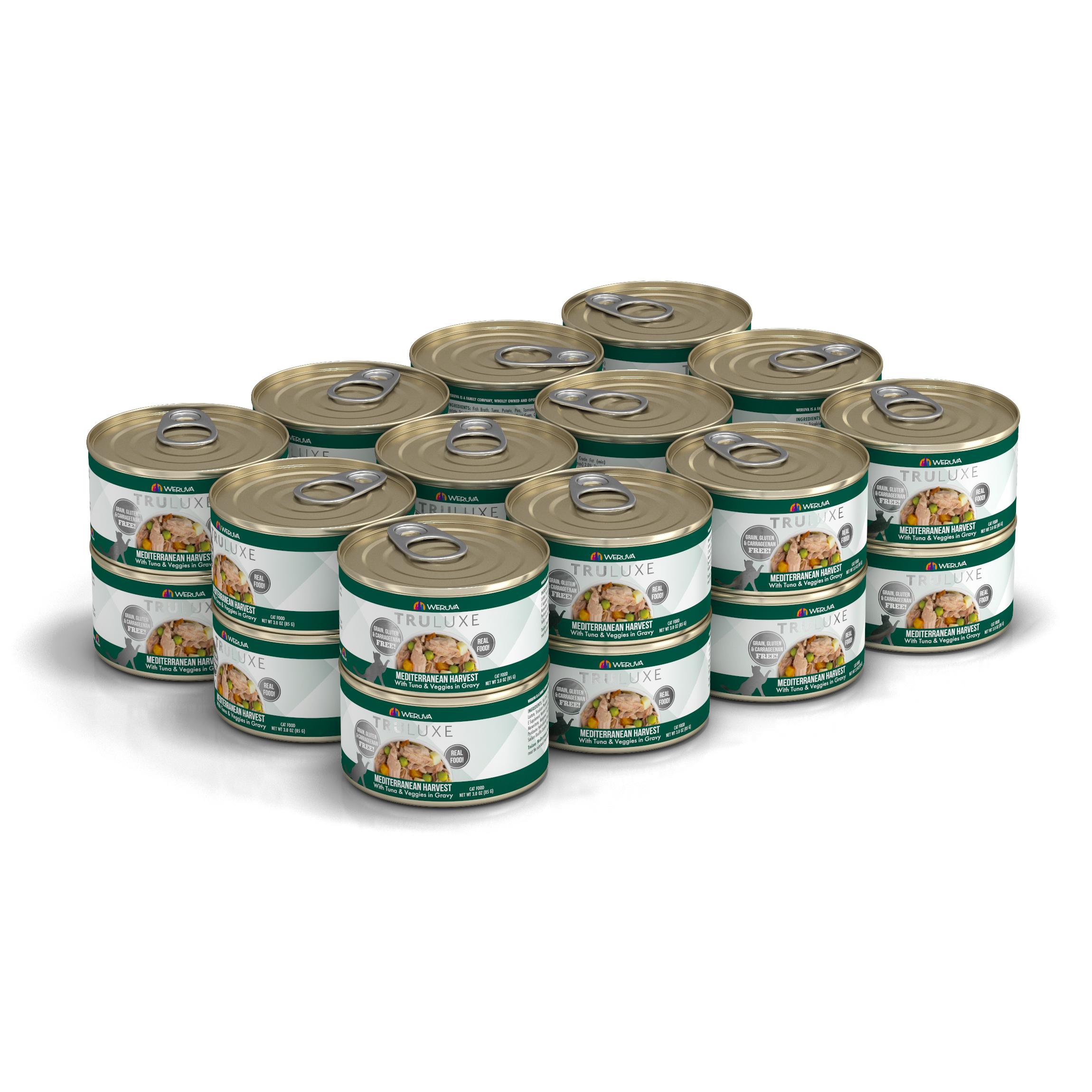 Weruva Cat Truluxe Mediterranean Harvest with Tuna & Veggies in Gravy Grain-Free Wet Cat Food, 3-oz, case of 24 (**)