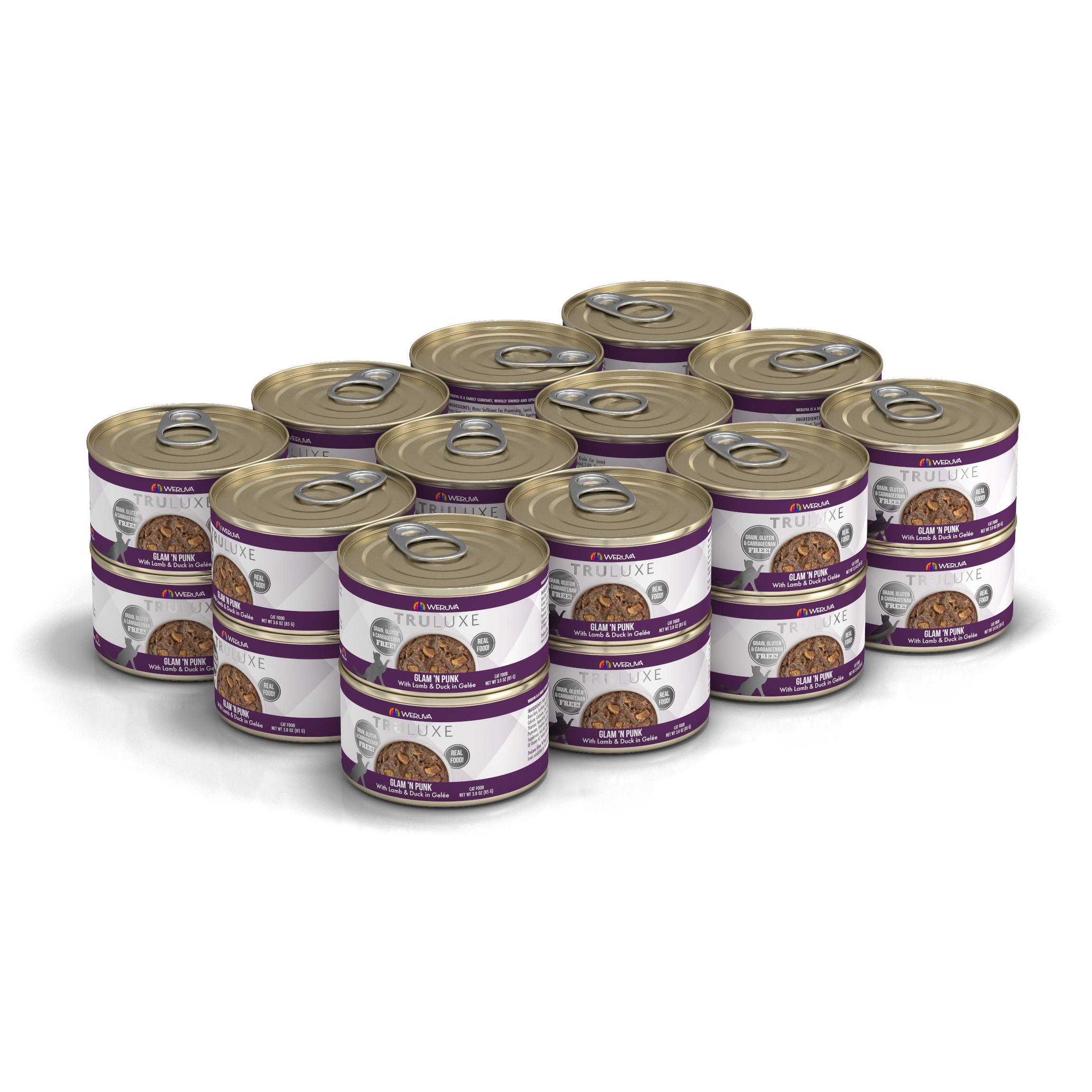 Weruva Cat Truluxe Glam 'N Punk with Lamb & Duck in Gelee Grain-Free Wet Cat Food, 3-oz, case of 24 (**)
