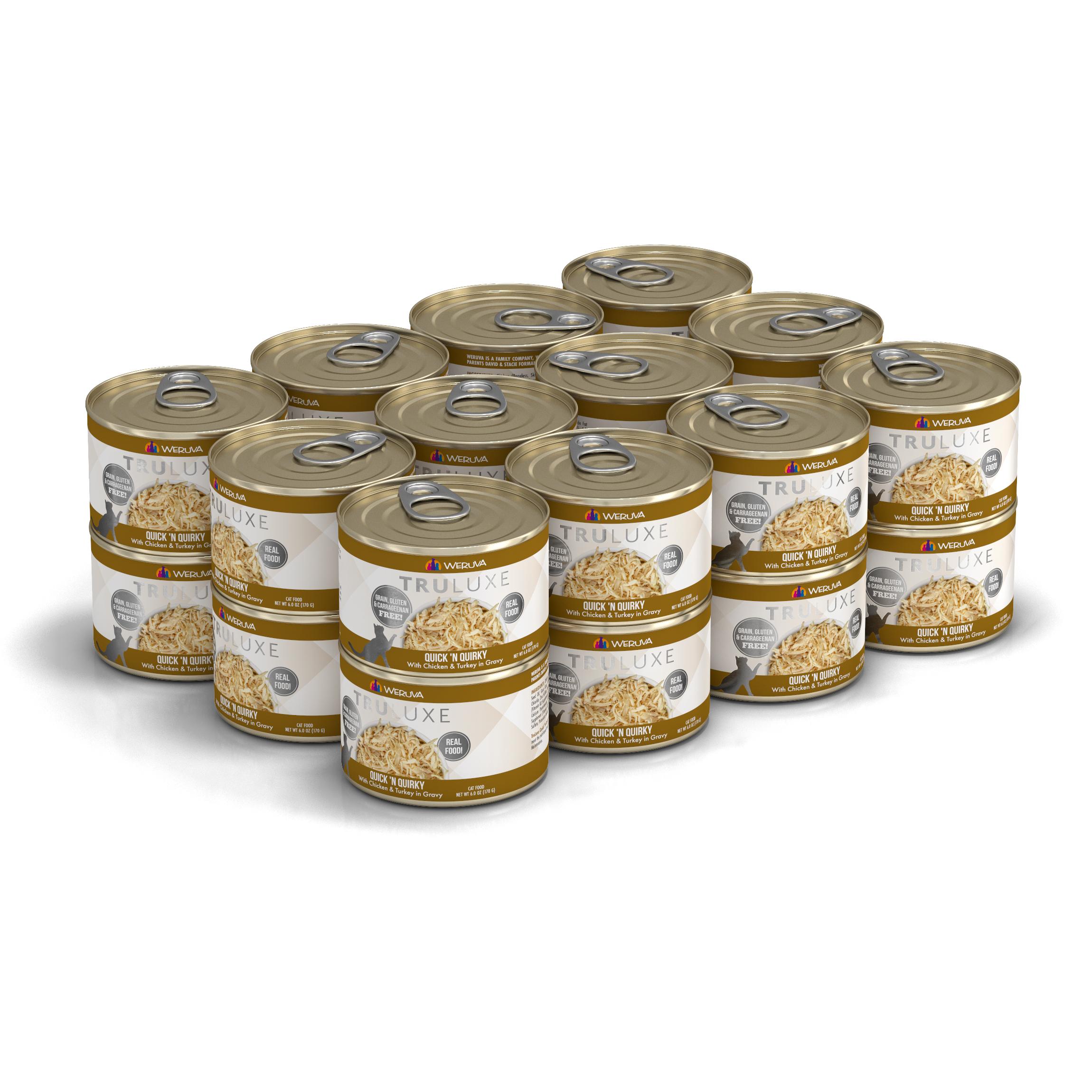 Weruva Cat Truluxe Quick 'N Quirky with Chicken & Turkey in Gravy Grain-Free Wet Cat Food, 6-oz, case of 24 (**)