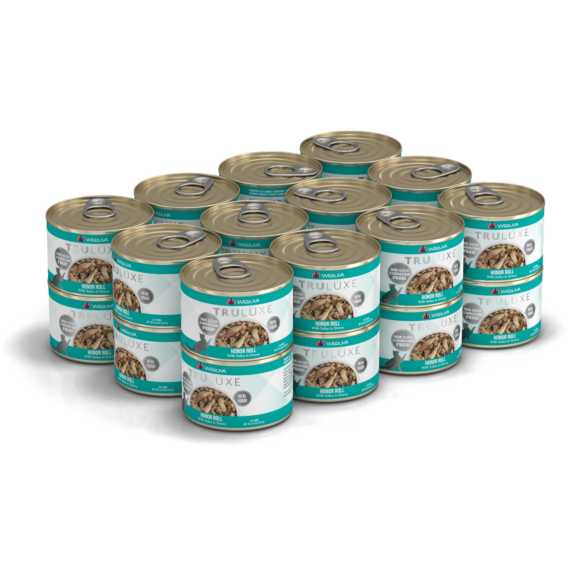 Weruva Cat Truluxe Honor Roll with Saba in Gravy Grain-Free Wet Cat Food, 6-oz, case of 24 (**)