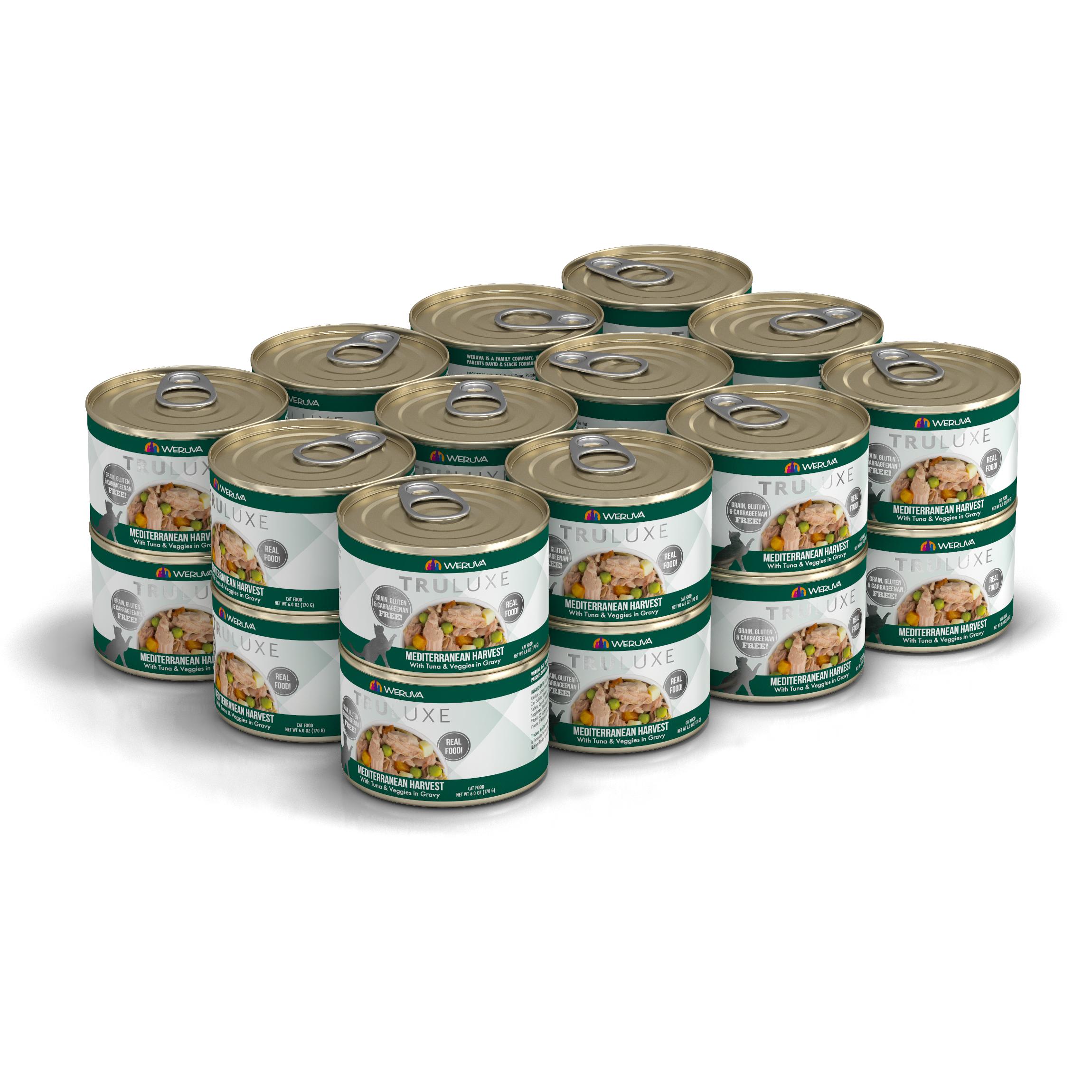 Weruva Cat Truluxe Mediterranean Harvest with Tuna & Veggies in Gravy Grain-Free Wet Cat Food, 6-oz, case of 24 (**)