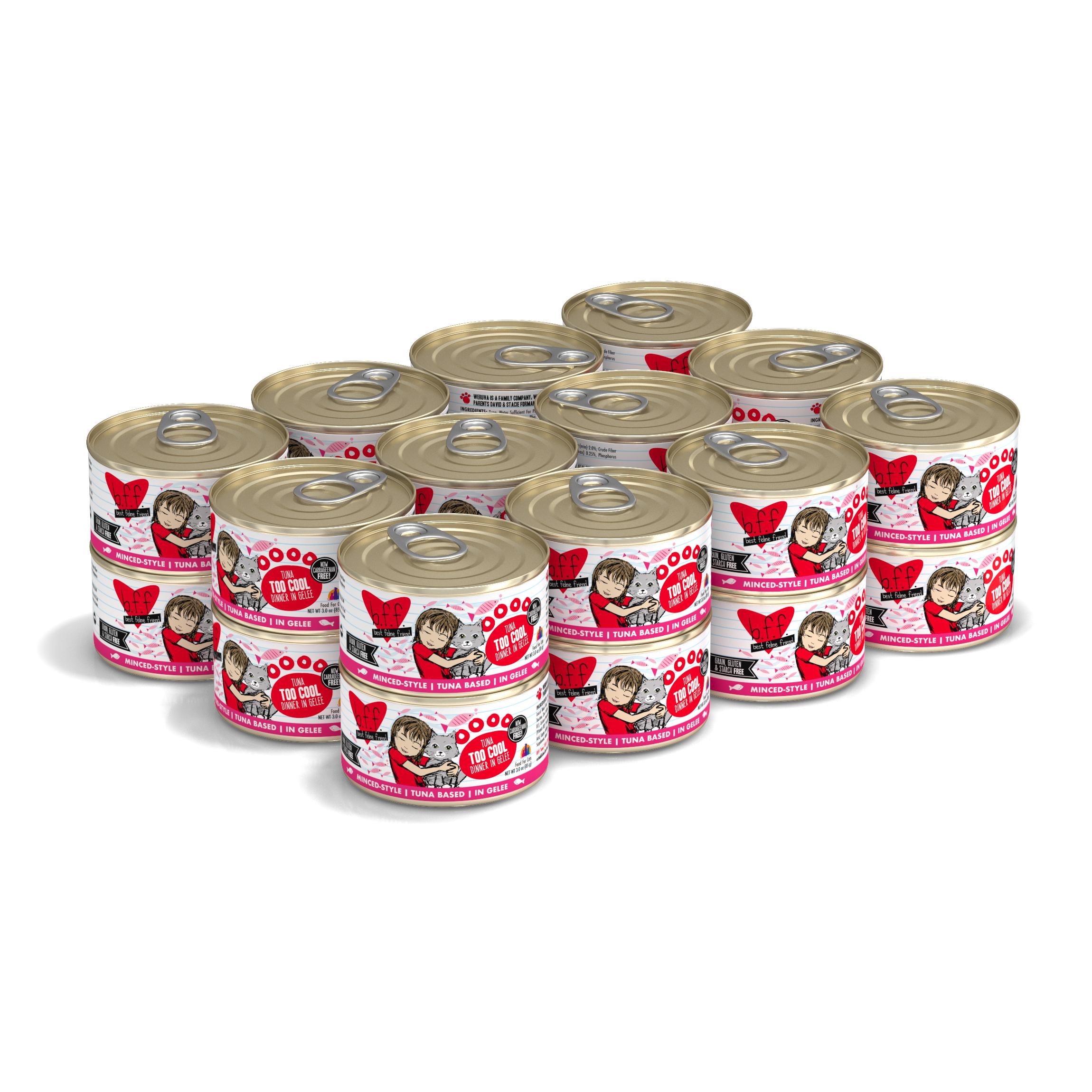 BFF Originals Too Cool Tuna Dinner in Gelee Grain-Free Wet Cat Food, 3-oz, tray of 24 (**)
