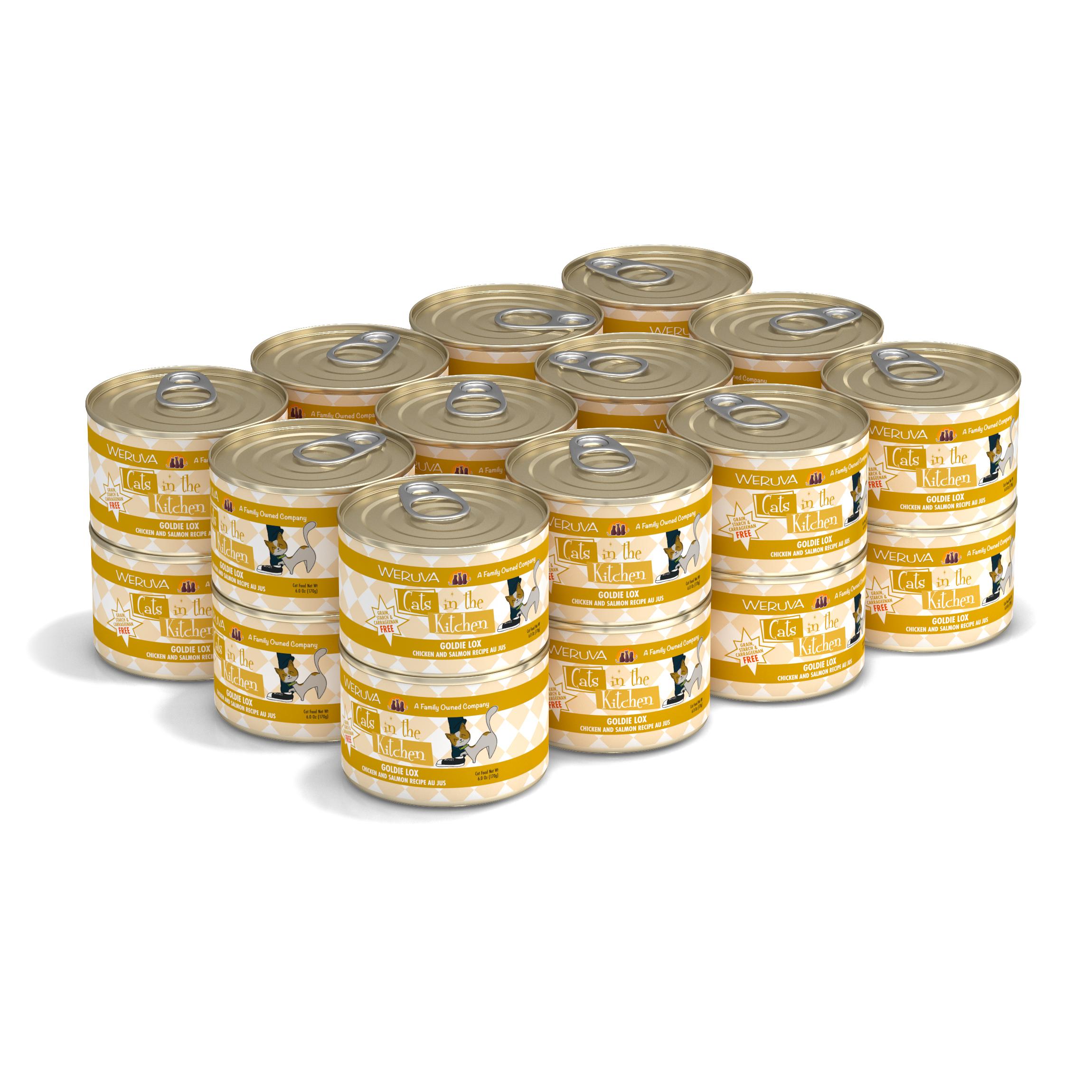 Weruva Cats in the Kitchen Goldie Lox Chicken & Salmon Au Jus Grain-Free Wet Cat Food, 6-oz, case of 24 (**)