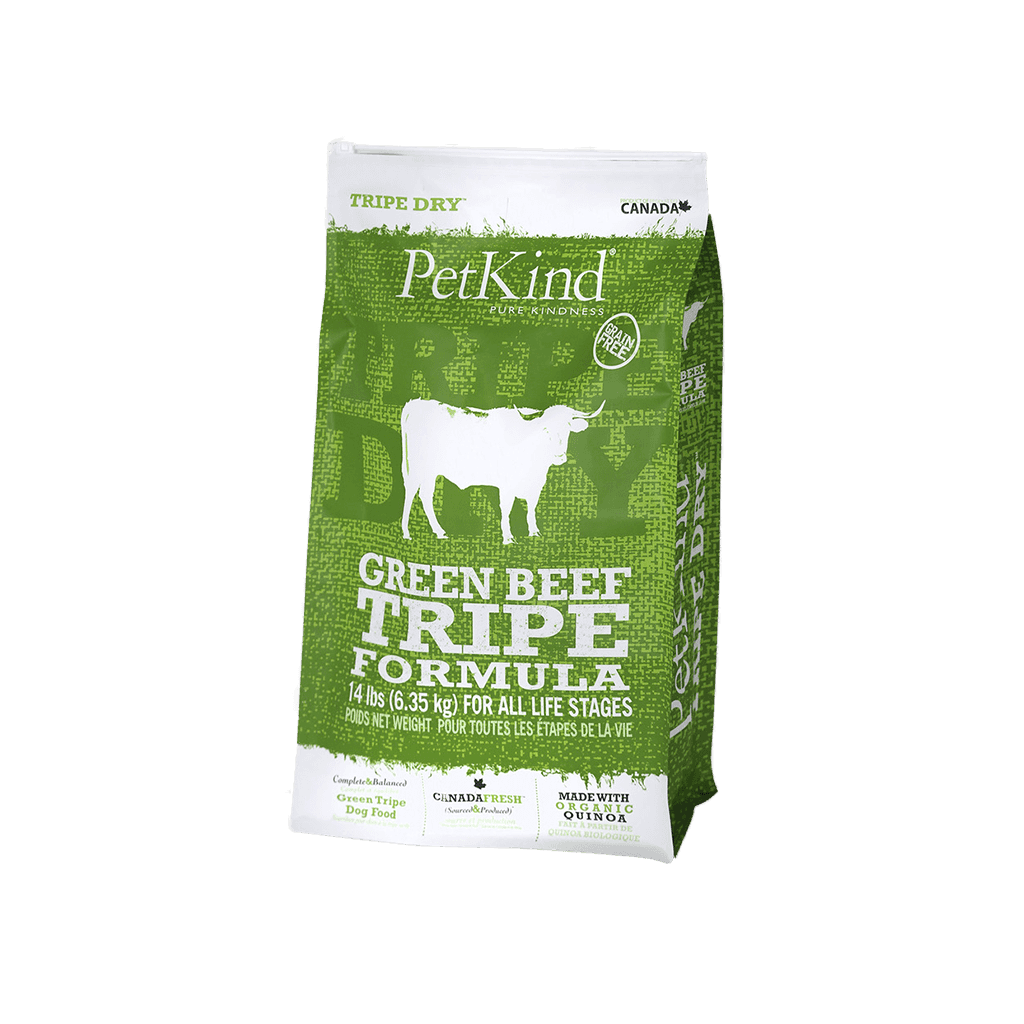 PetKind Tripe Dry Green Beef Tripe Formula Grain-Free Dry Dog Food, 14-lb|6.35-kg