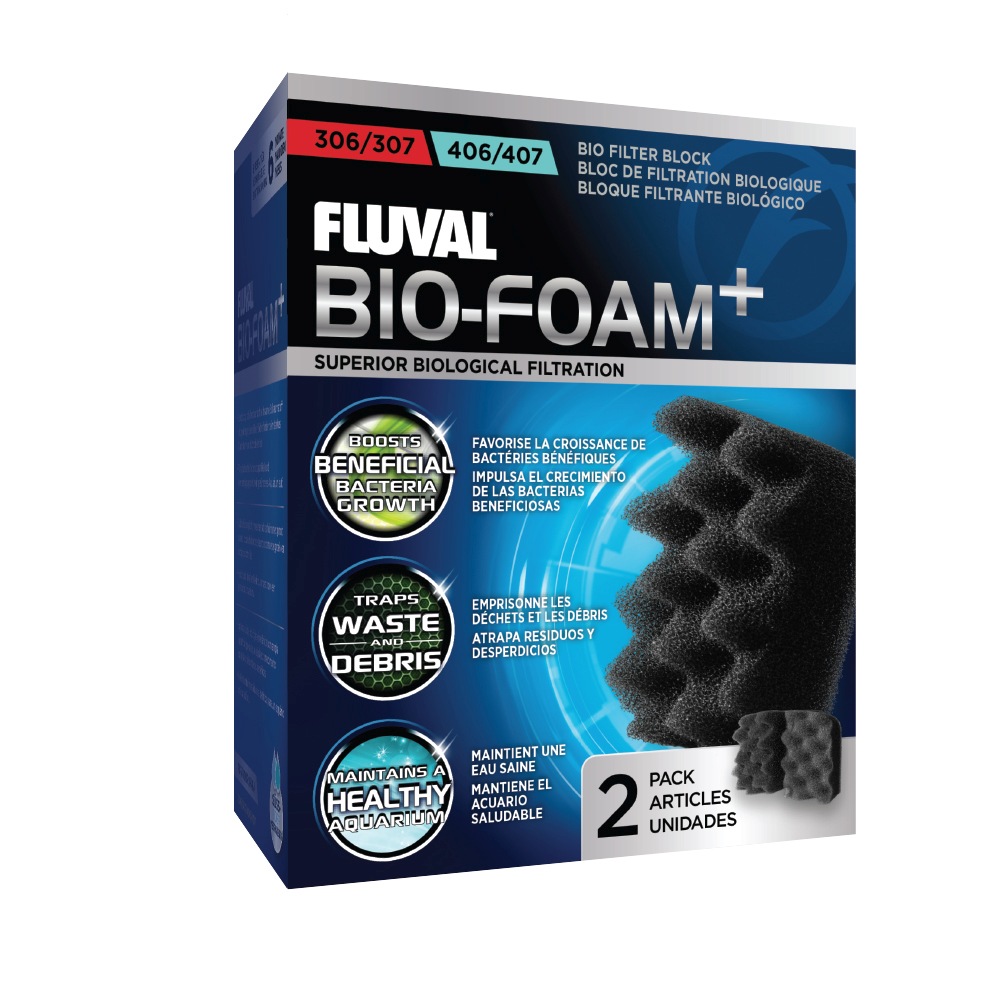 Fluval 306/406, 307/407 Bio-Foam+ for Aquariums, 2-pk