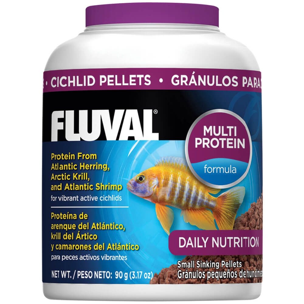 Fluval Cichlid Sinking Pellets Fish Food, 3.17-oz jar