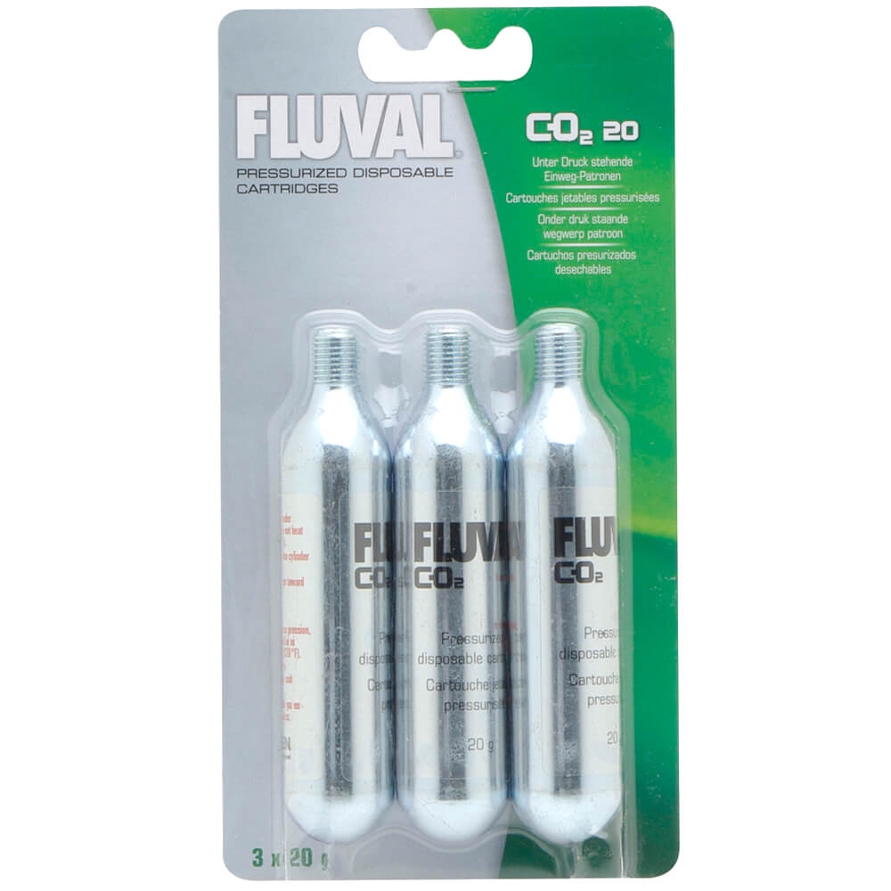 Fluval Pressurized CO2 Disposable Cartridges, 3 x 20 g