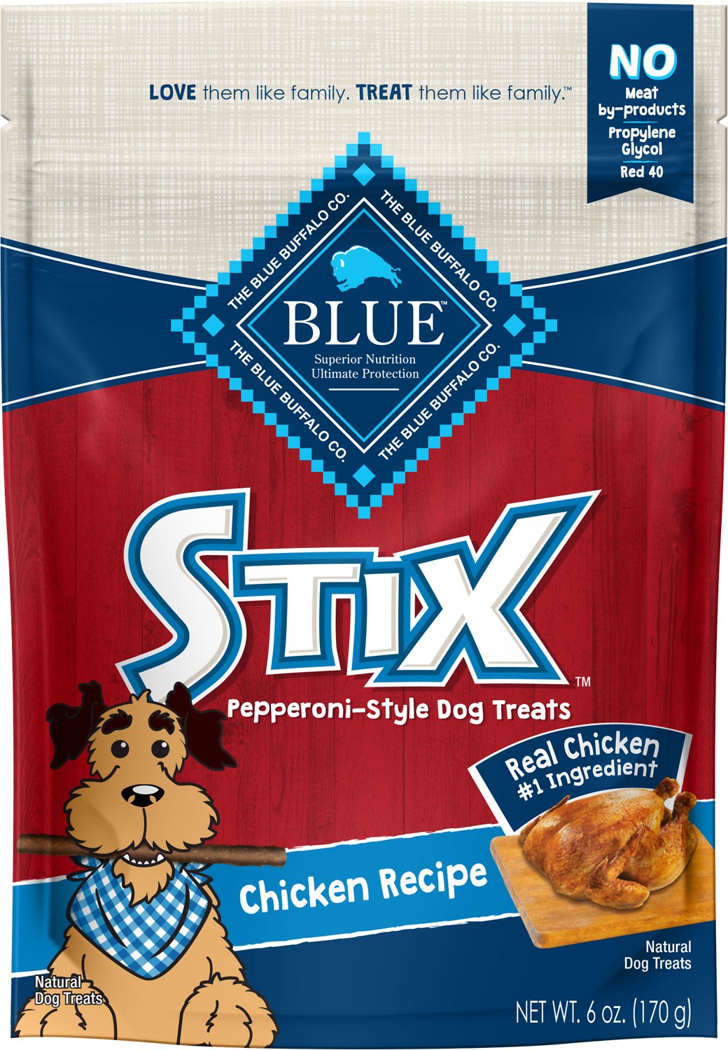 Blue Buffalo Stix Soft Moist Dog Treats Chicken 6oz