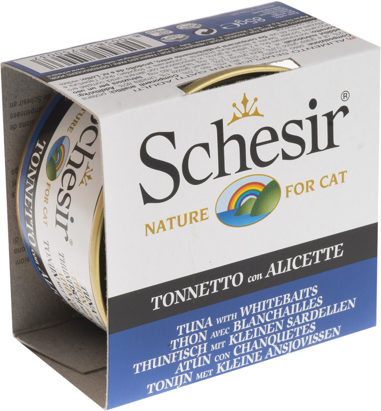Schesir Tuna & Whitebaits Wet Cat Food Can