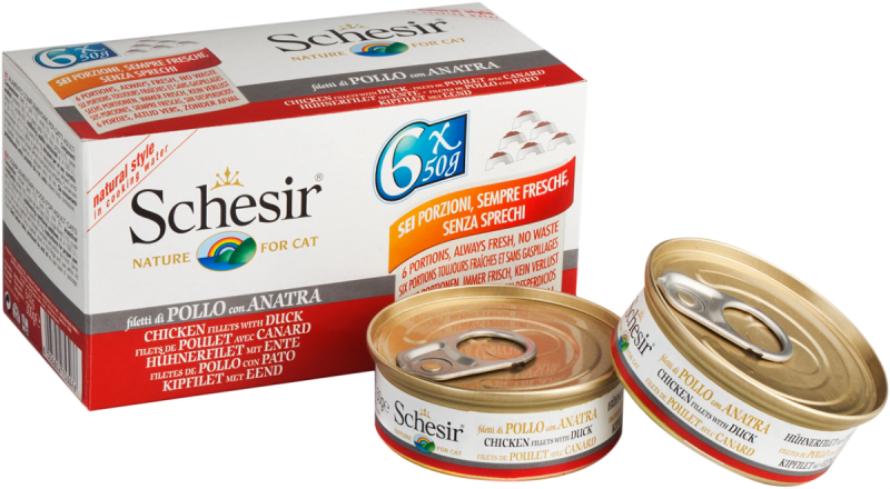 Schesir Chicken & Duck Wet Cat Food Can