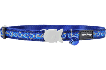 Red Dingo Cosmos Cat Collar, Dark Blue