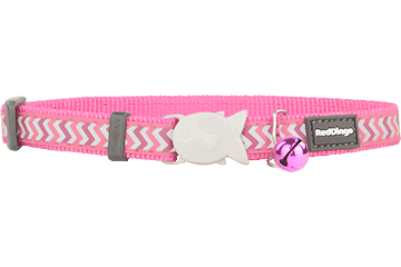 Red Dingo Reflective Ziggy Cat Collar, Hot Pink