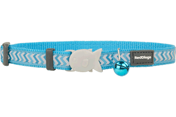 Red Dingo Reflective Ziggy Cat Collar, Turquoise