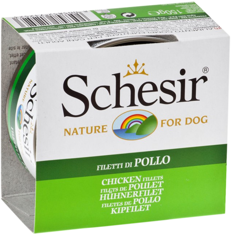 Schesir Chicken Fillets Wet Dog Food Can