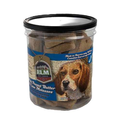 Elm Peanut Butter & Cane Molasses Dog Treats, 16-oz