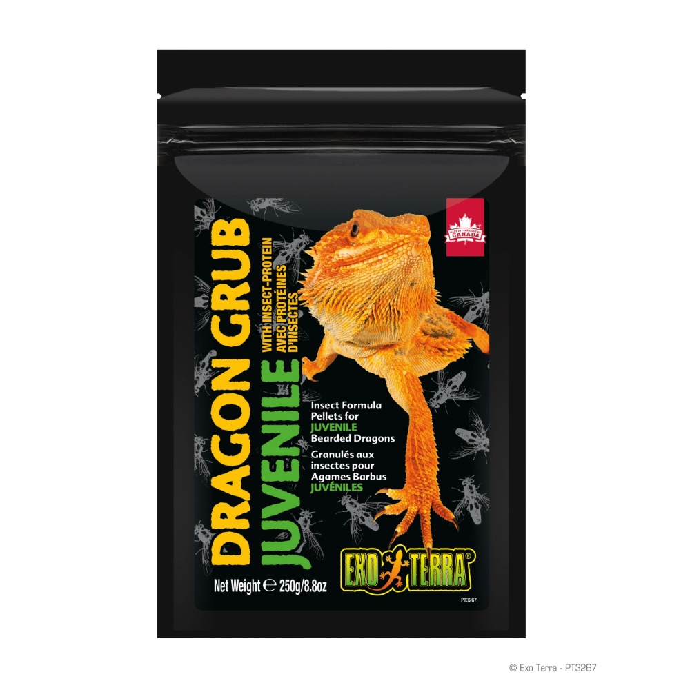 Exo Terra Dragon Grub Insect Formula Pellets for Juvenile Bearded Dragons, 8.8-oz