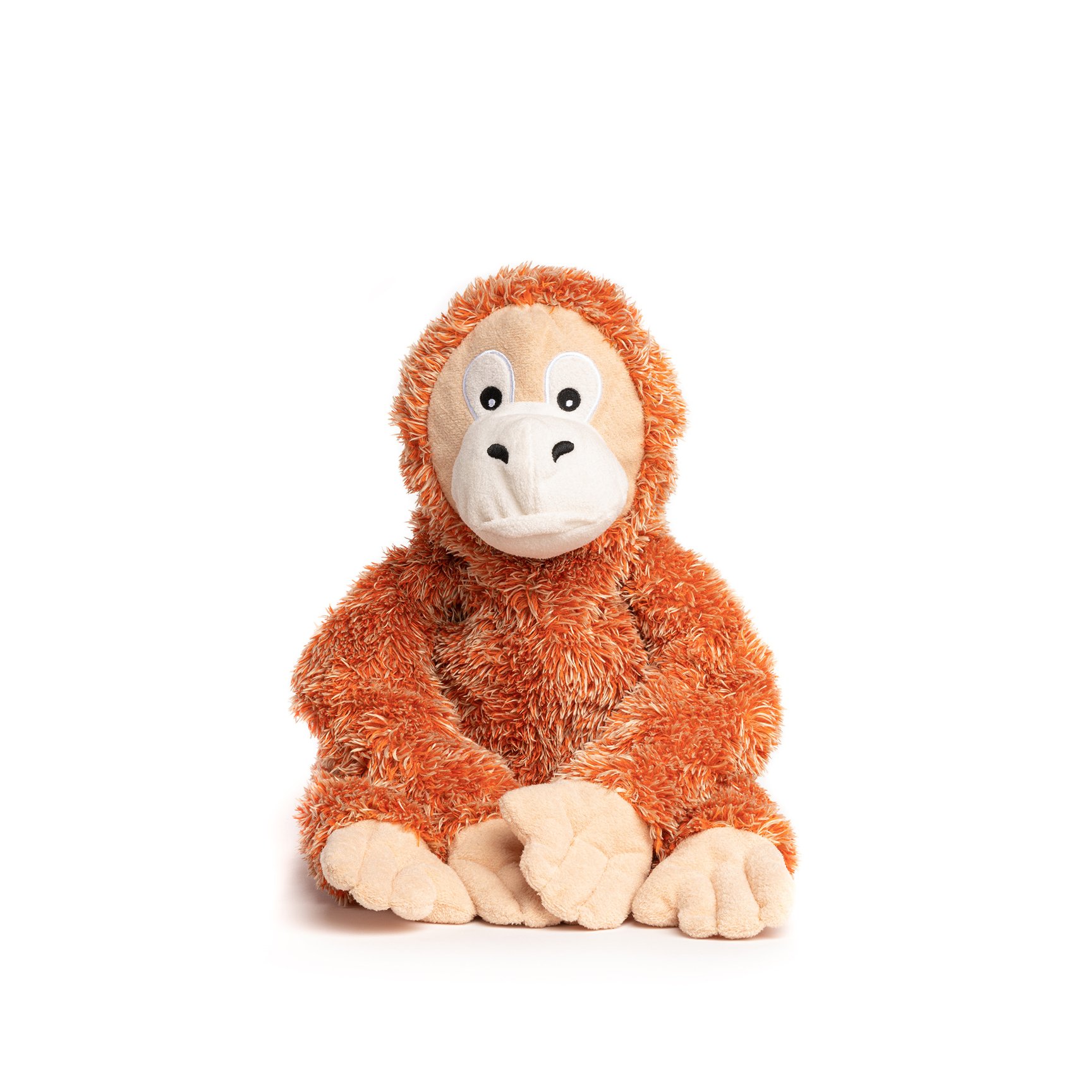 fabdog Fluffy Plush Dog Toy, Orangutan, Small
