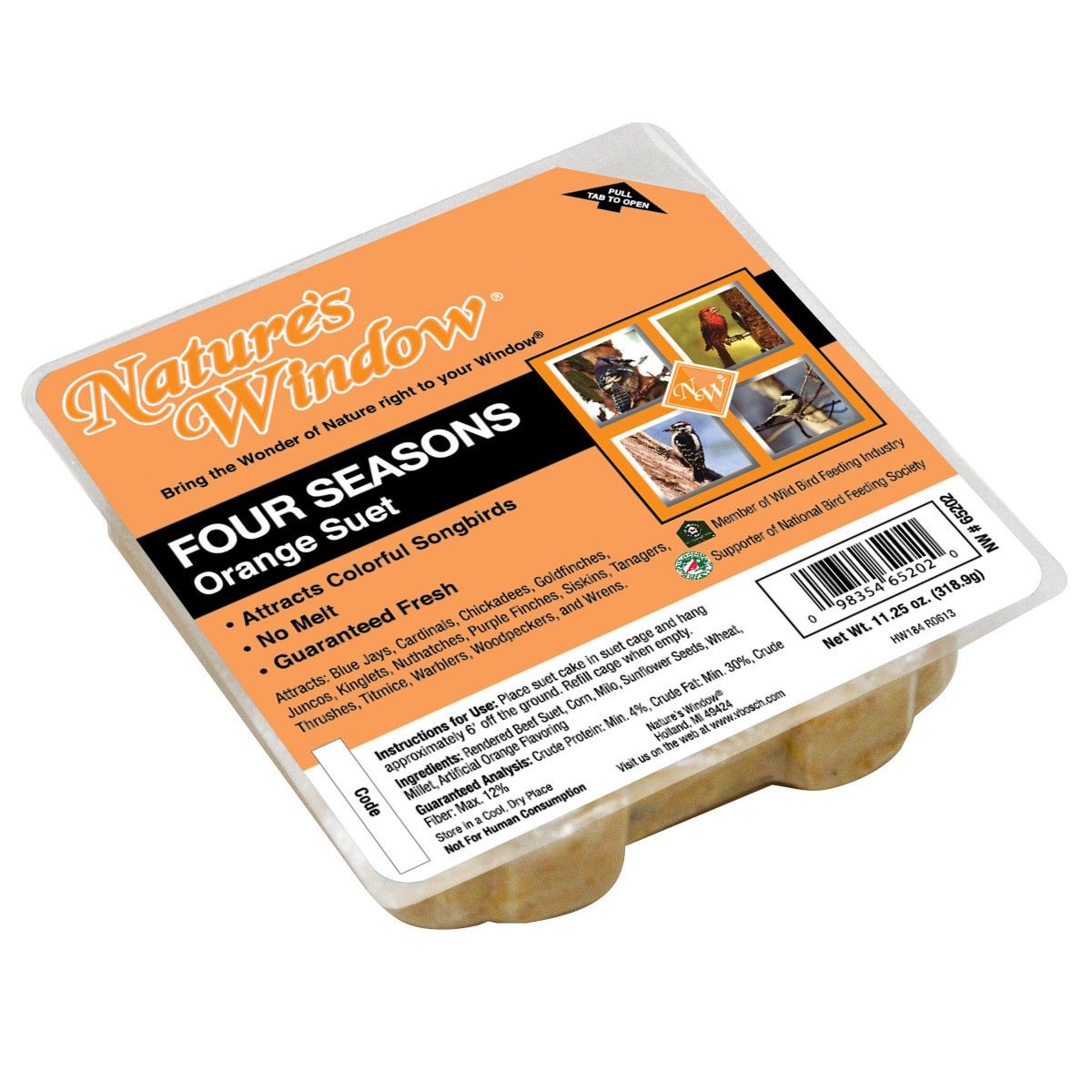 Nature's Window Four Seasons Orange Suet Cake, 11.25-oz