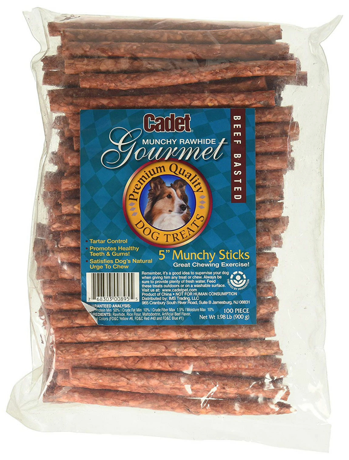 Cadet Gourmet Rawhide Munchy Sticks Beef Basted Dog Treats