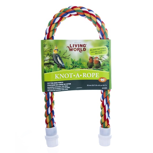 Living World Multi-Coloured Cotton Perch, 30-mm x 36-in