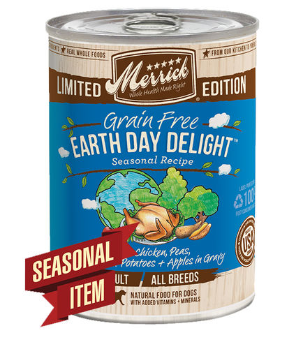 Merrick Limited Edition Grain-Free Earth Day Delight Adult Canned Dog Food, 12.7-oz, case of 12 (**)