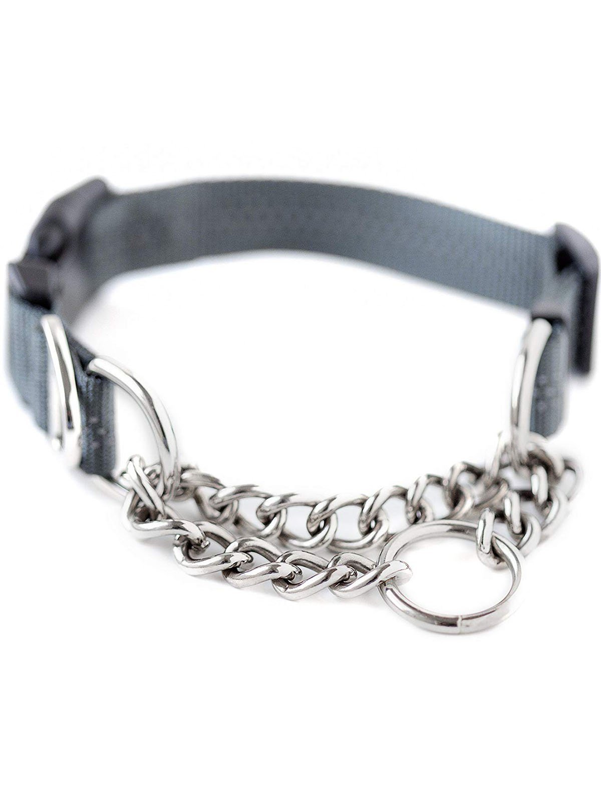 Mighty Paw Martingale Cinch Dog Collar, Grey, Small