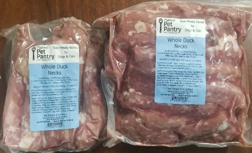 Natural Pet Pantry Meaty Bones Raw Dog & Cat Food, Whole Duck Neck, 5-lb vac-pak
