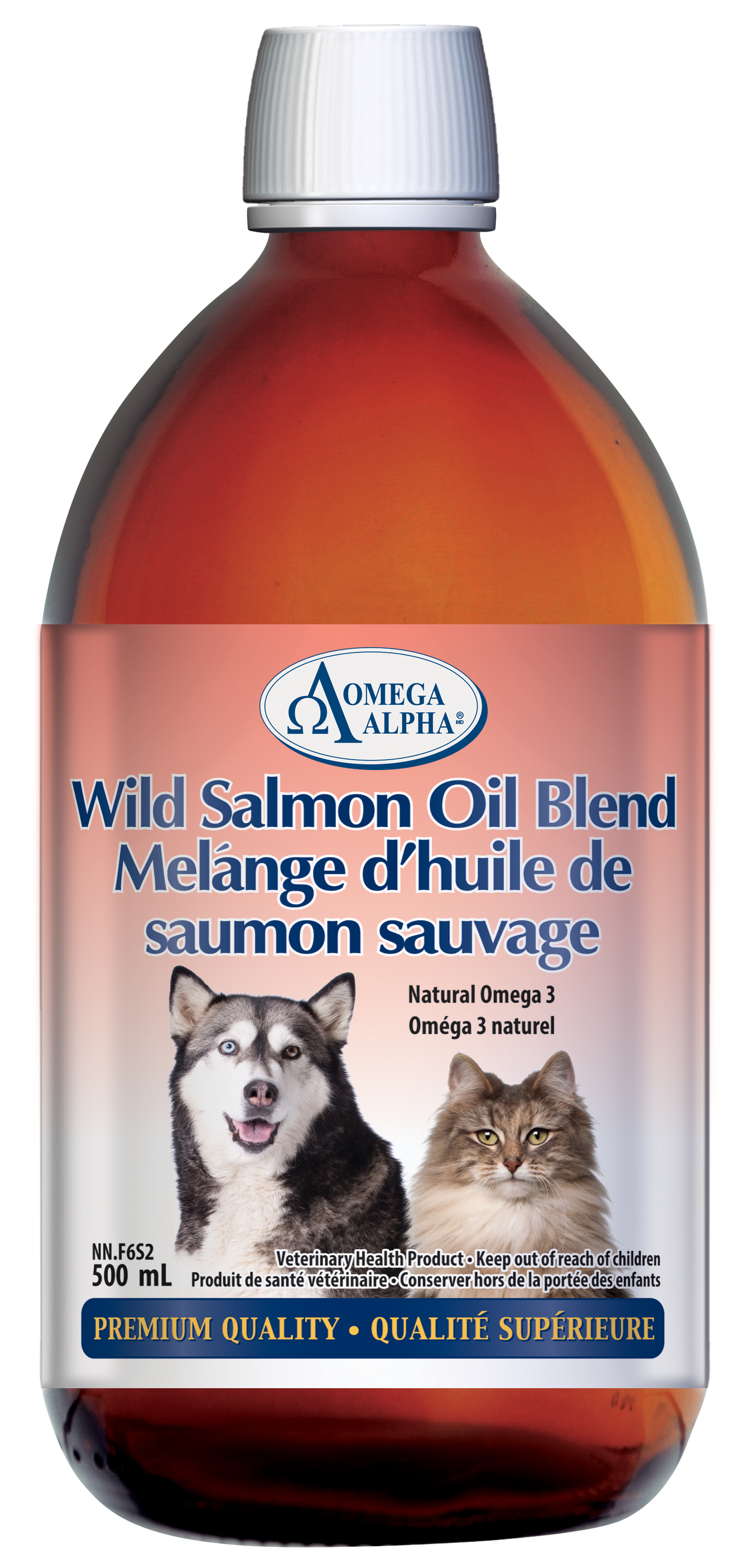 Omega Alpha Wild Salmon Oil Blend Pet Supplement, 500-mL