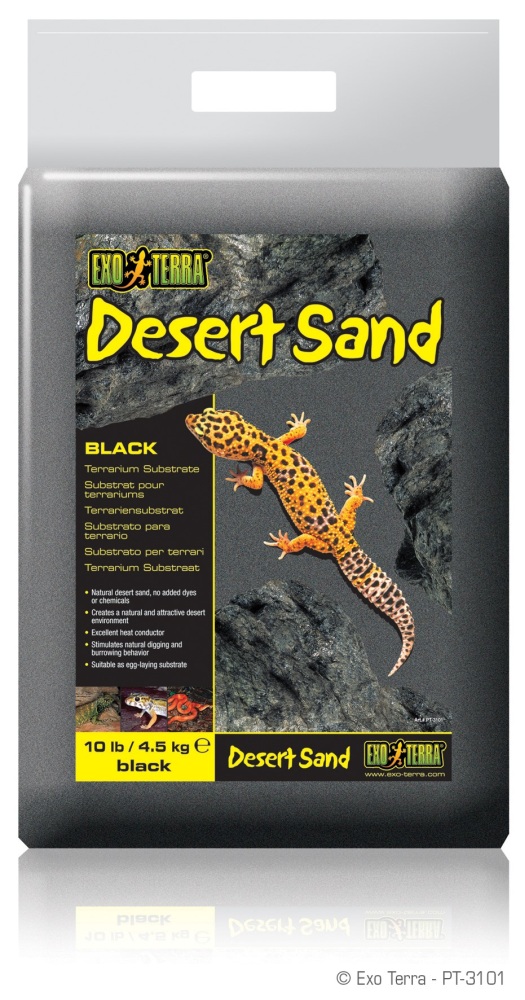 Exo Terra Desert Sand Terrarium Reptile Substrate, Black, 10-lb
