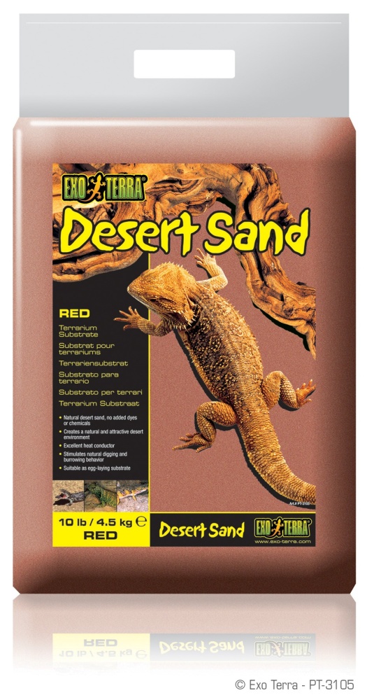 Exo Terra Desert Sand Terrarium Reptile Substrate, Red, 10-lb