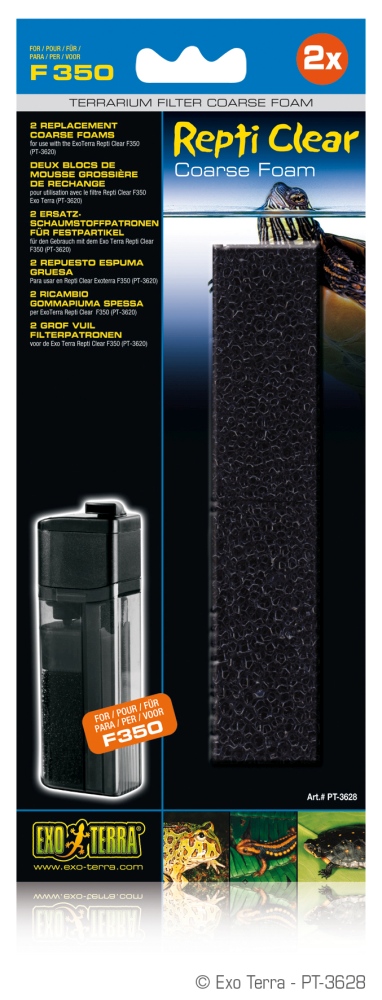 Exo Terra Repti-Clear 350 Coarse Foam Filter Media for Terrariums, 2-pk