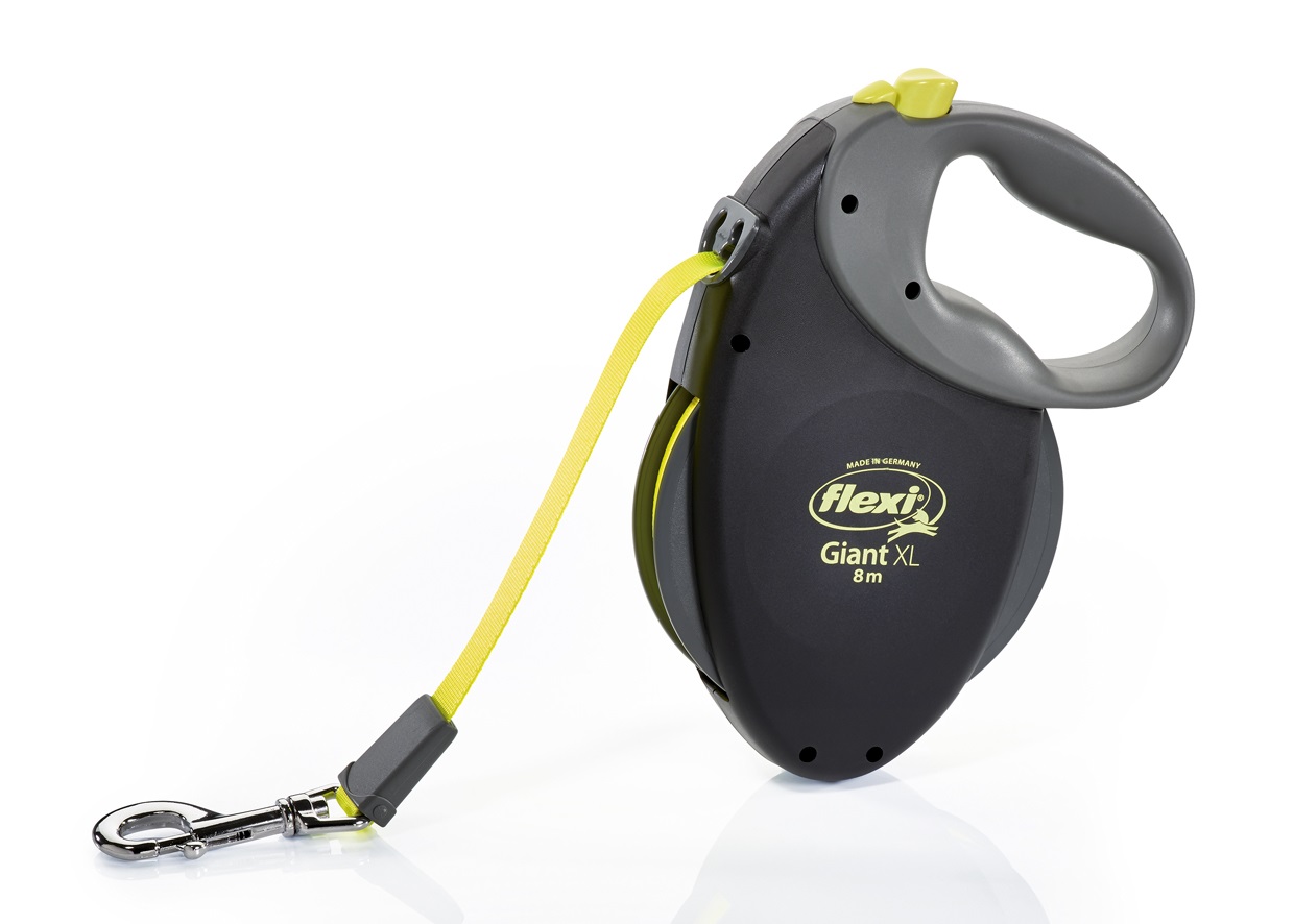 Flexi Giant Retractable Tape Dog Leash, Black/Neon Yellow, X-Large, 26-ft