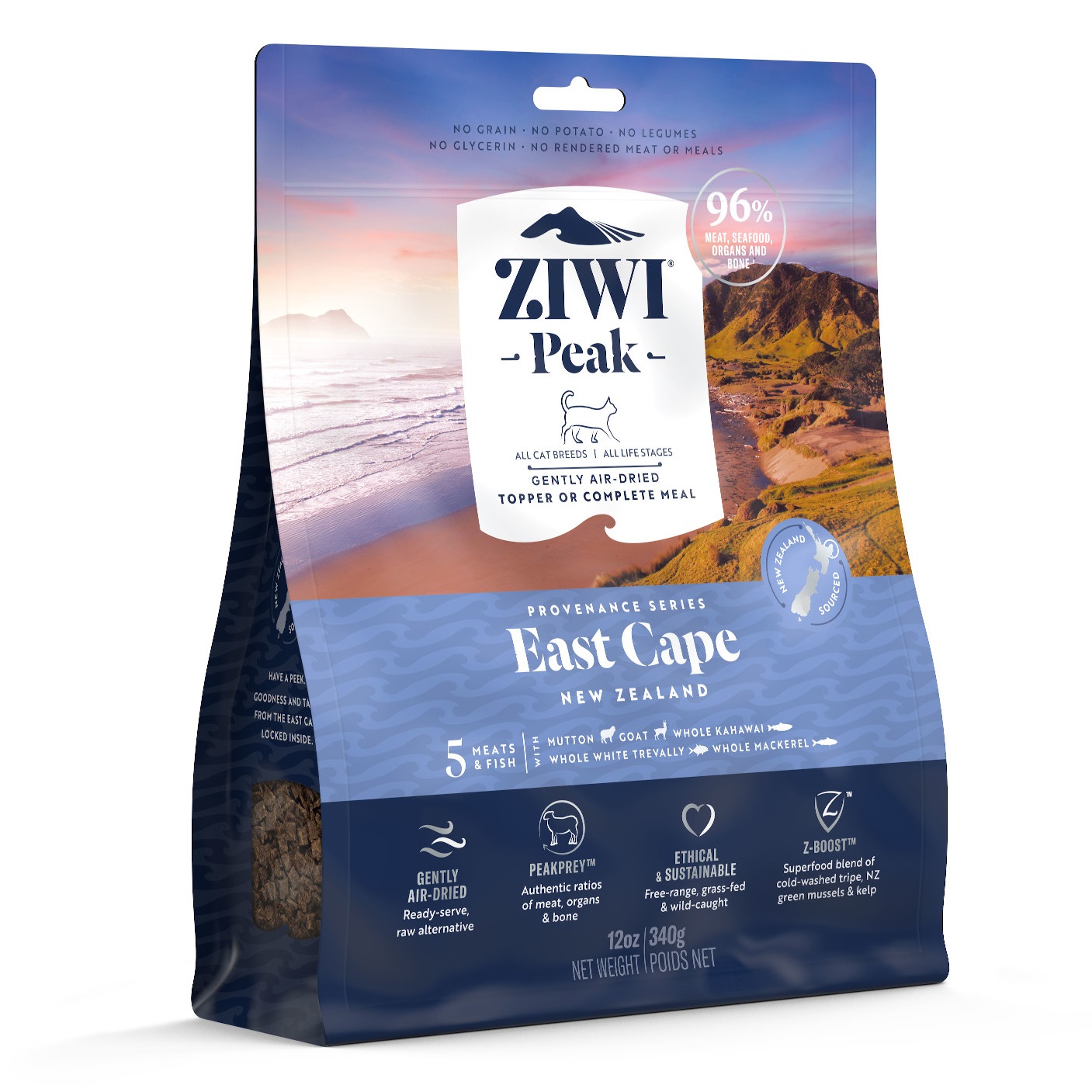 ZIWI Peak Provenance Air Dried Cat Food East Cape Recipe 12 oz